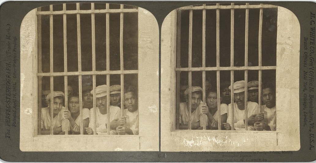 Officers of the Insurgent Army, prisoners in Postigo Prison, Manila, Philippine Islands.